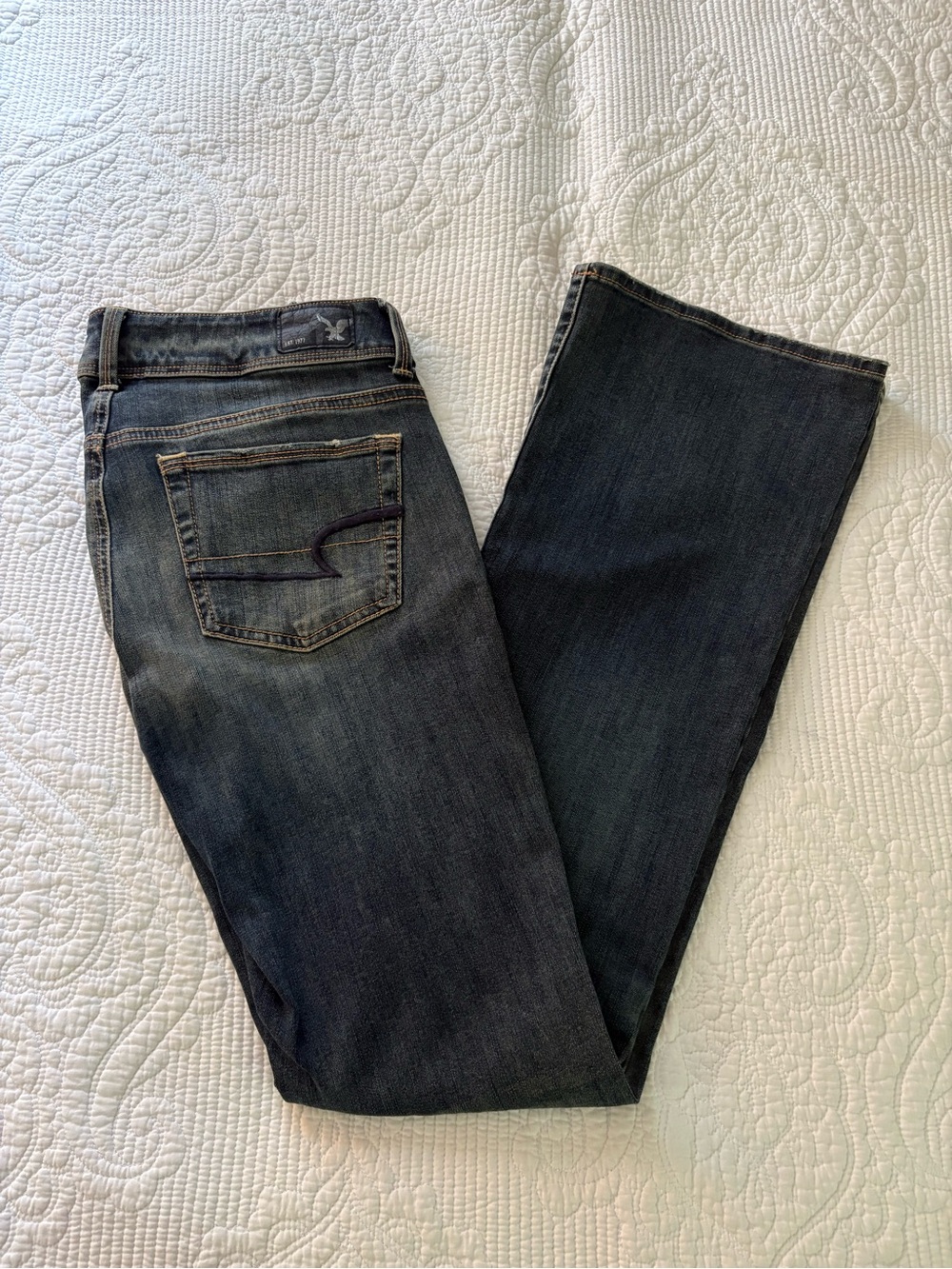 American Eagle Outfitters Dark Blue Book Cut Jeans